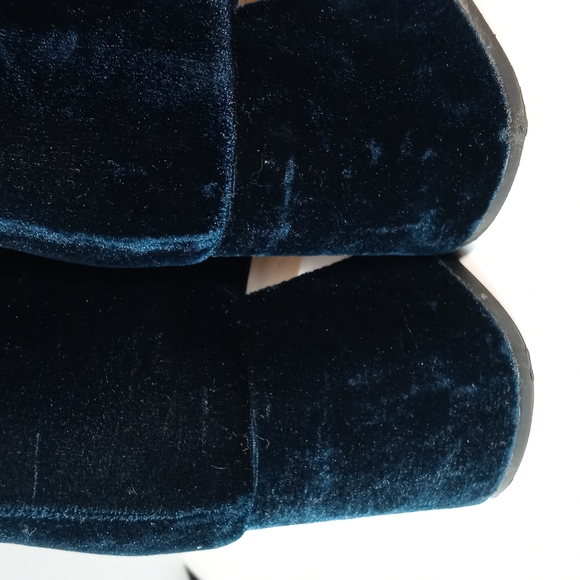 Zara Velvet Chunky Heel Ankle Boots - Picture 14 of 16